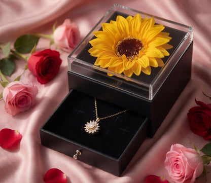 Collar Girasol Giratorio + Caja a elección