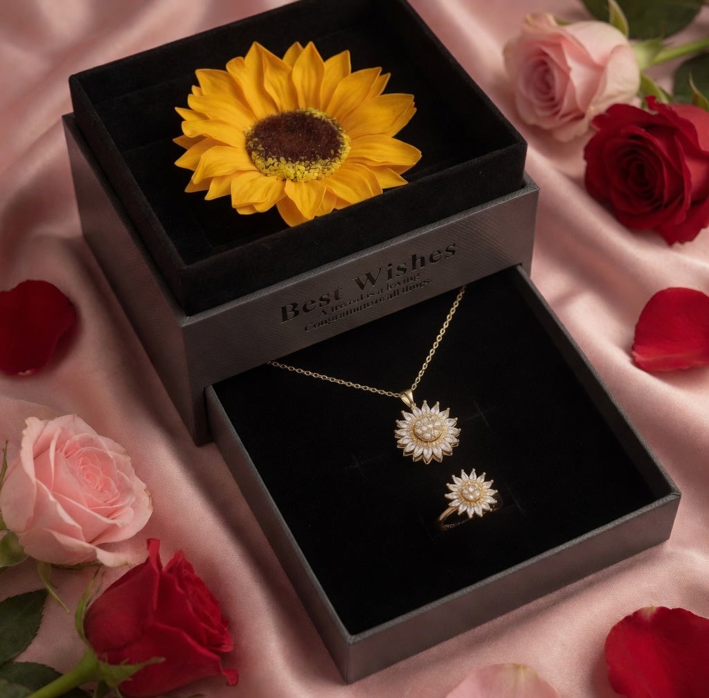Collar Girasol Giratorio + Caja a elección